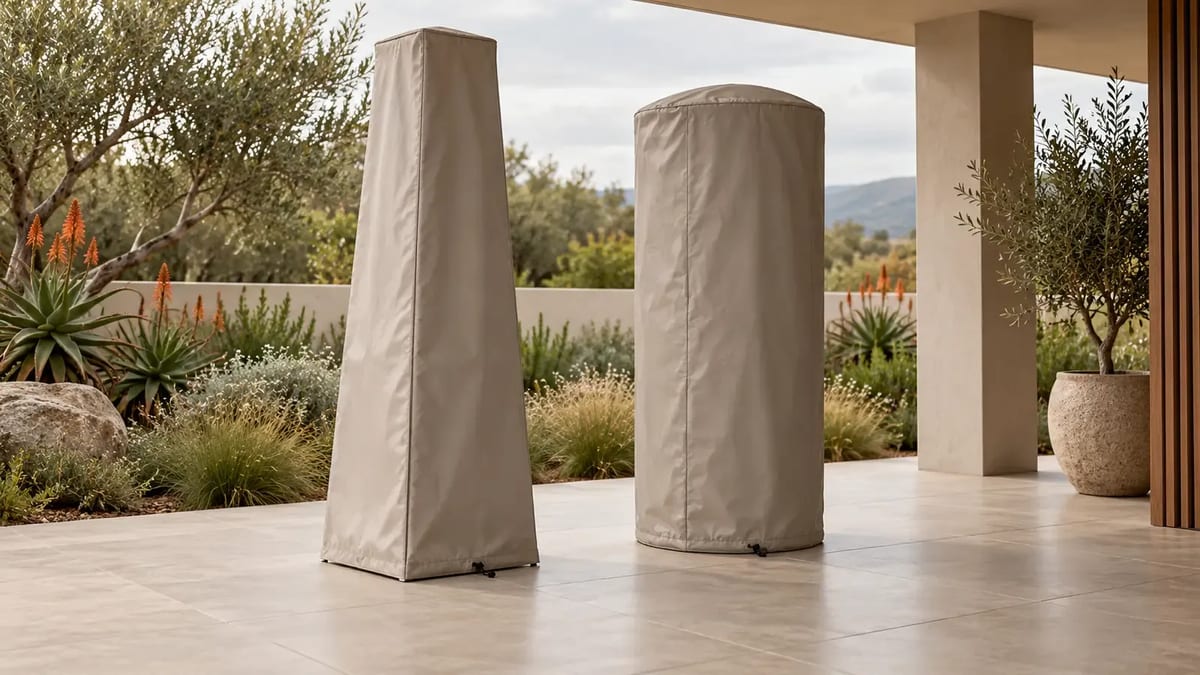 Patio Heater Covers fitted outdoors